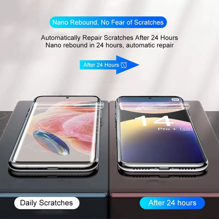 3er-Pack Hydrogel-Displayschutzfolie für Xiaomi Redmi Note 14 Pro Plus, 13, 12, 11, 14C, 13C, A3, A1, A2, Note 14 5G/4G, transparent - Bild 2