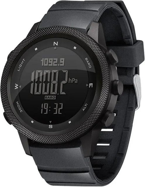 NORTH EDGE Digitaluhr, Herren, Schwarz, Silikon, Höhenmesser, Barometer, Kompass - Bild 1