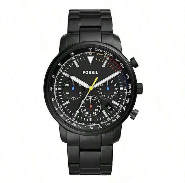 Fossil Armbanduhr, Quarz, Edelstahl, Schwarz, Herren - Bild 1