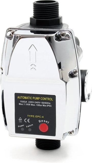 Wiltec Druckschalter EPC-4 230V 1-phasig zur Pumpensteuerung für Hauswasserwerke in Silber und Multicolour - Bild 1