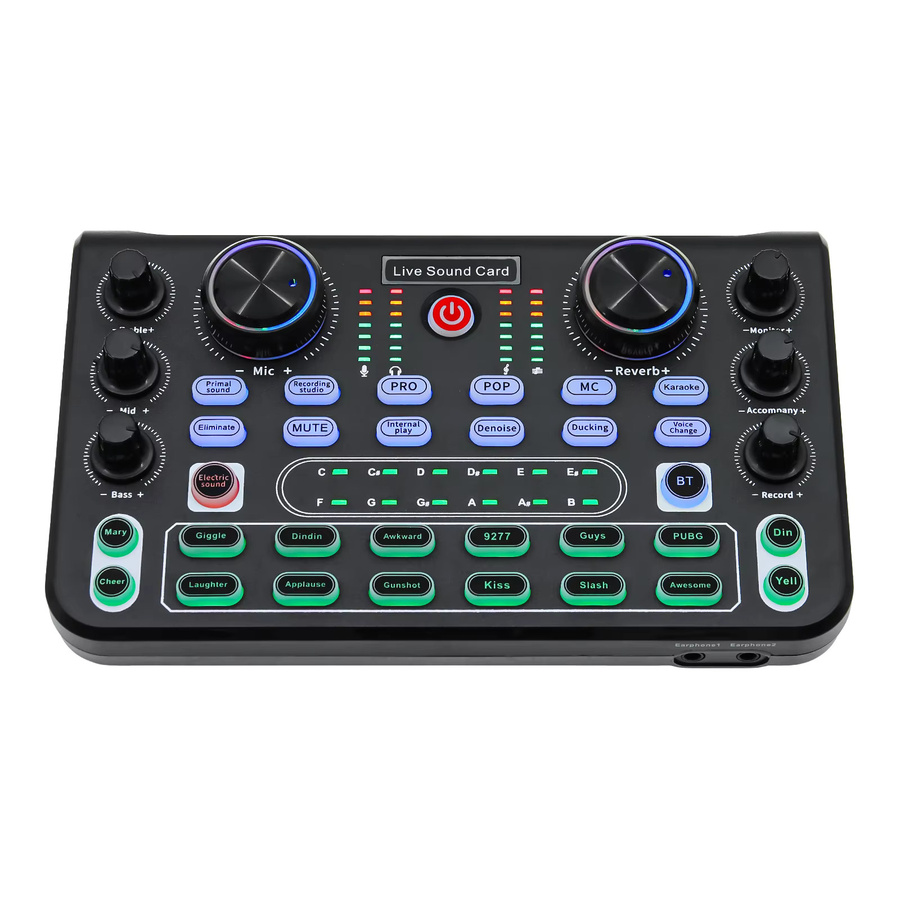 X60 Soundkarte Englisch Version Professioneller Audio Mixer für Karaoke, Broadcast und Live-Streaming in Schwarz - Bild 3