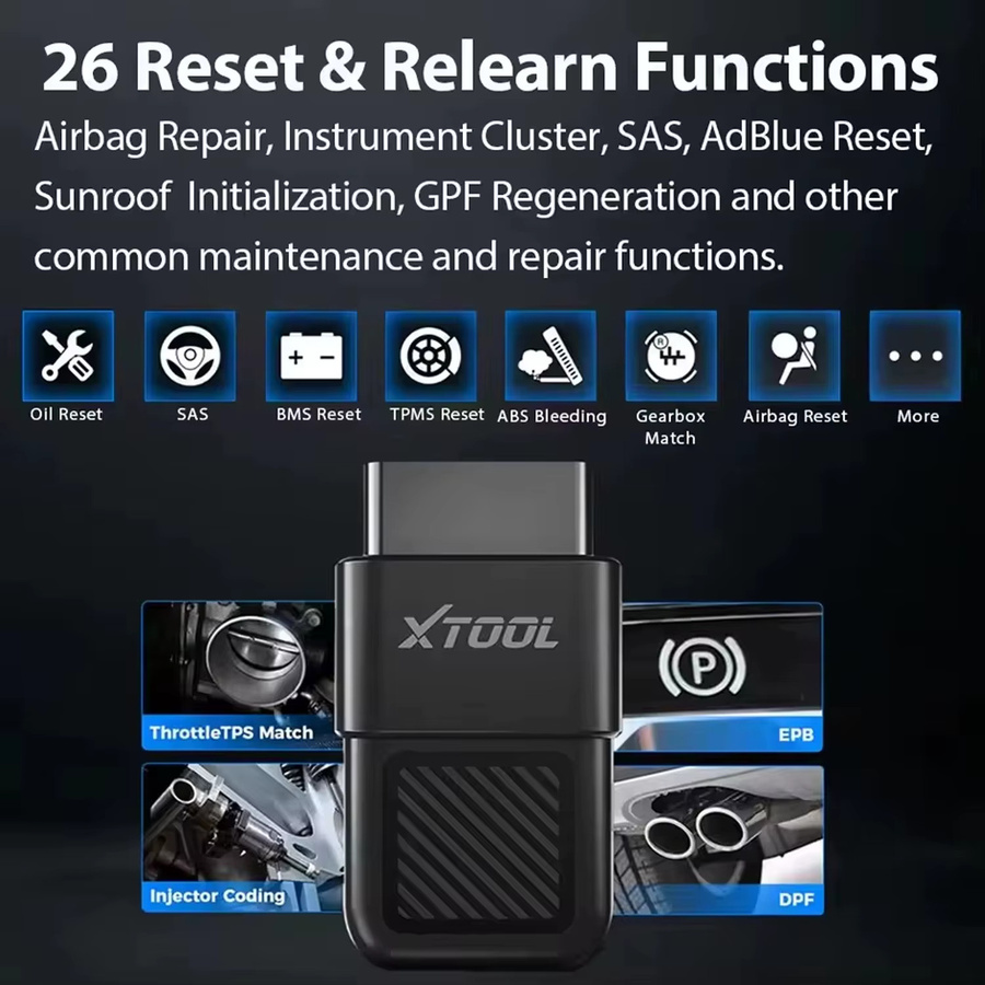 XTOOL Anyscan A30X PK A30M Auto-Diagnosegerät Bluetooth OBD2 Scanner mit 26 Reset-Service-Codeleser für FCA-Fahrzeuge mit SGW in Schwarz - Bild 2