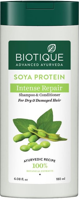Biotique Bio Sojaprotein Shampoo & Spülung, 180 ml, für trockenes und coloriertes Haar - Bild 1