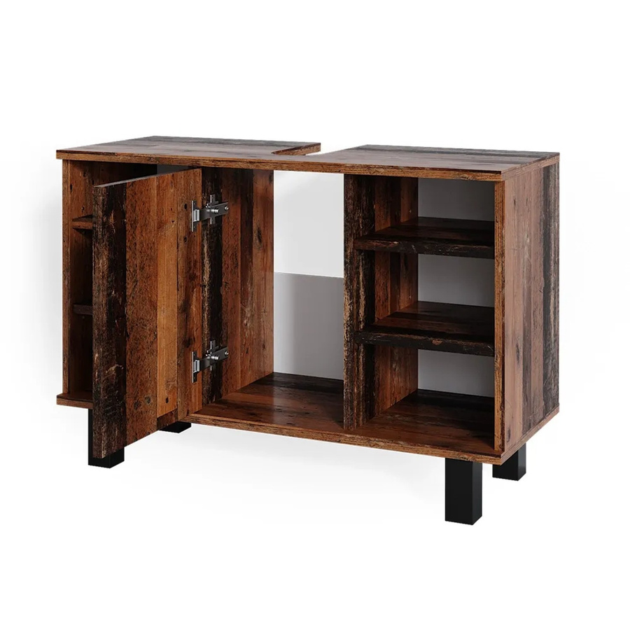 Vicco Waschtischunterschrank Fynn Old Style Badschrank Eiche Rustikal Braun B: 80 cm, T: 54 cm, H: 32 cm - Bild 3