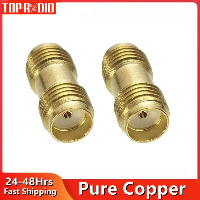 SMA Buchse zu SMA Buchse Adapter HF Koaxial Konverter vergoldet in Gold - Bild 1