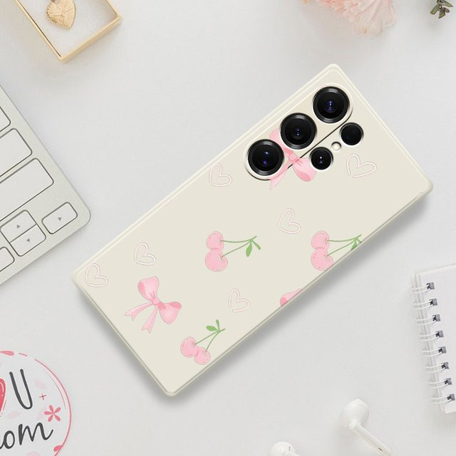 Süße Kirsche Bowknot Handyhülle Soft Cover für Samsung Galaxy A56 A55 A54 A53 A52 A51 A35 A34 A32 A31 A25 A23 A22 5G 4G - Bild 1
