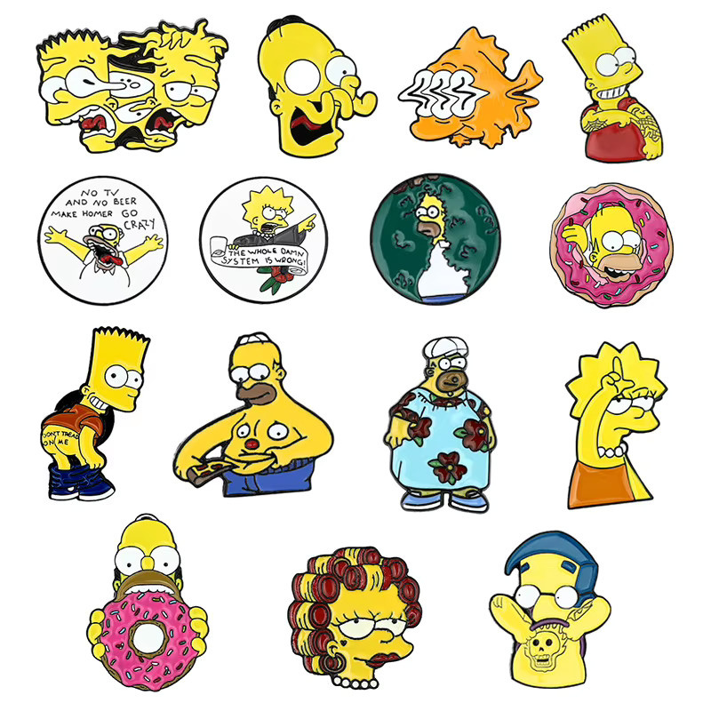 Simpsons-Familie Emaille-Pins, Western-Stil, Unisex - Bild 5