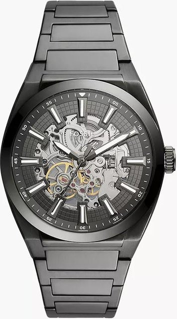 Fossil Armbanduhr, Automatik, Edelstahl, Silber, Grau, Herren - Bild 1