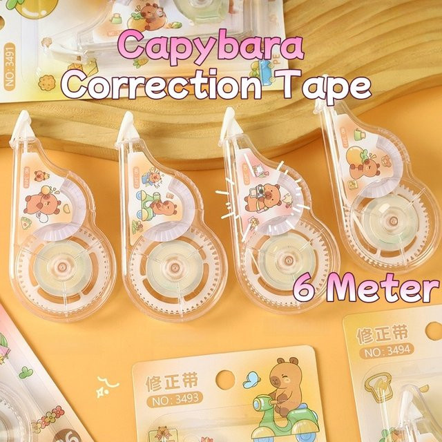 6M Capybara Whiteout Tape PET Klarsichtfolie Transparent für Schulbedarf - Bild 1