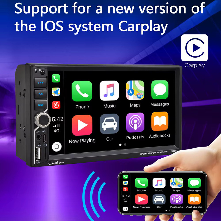 ESSGOO 7 Zoll Autoradio 2DIN MP5 Player mit HD Touchscreen, Bluetooth und Mirror Link in Schwarz - Bild 2