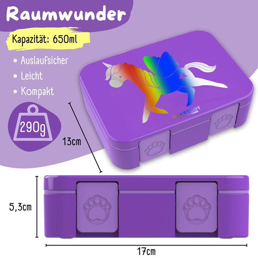 Bearfoot Brotdose in Purple, BPA-frei, mikrowellen- und spülmaschinenfest - Bild 2
