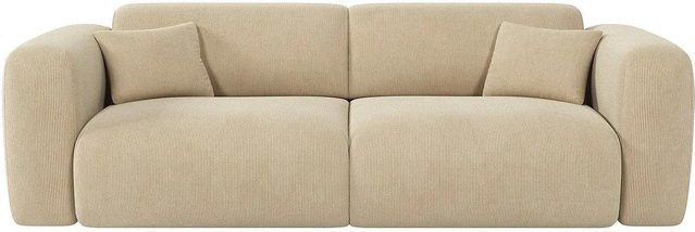 Maison Céphy Schlafsofa Pogni in Beige mit Feincord-Bezug, Breite: 240 cm - Bild 1
