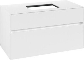 V&B Waschtischunterschrank Collaro für dein Badezimmer, Farbe Weiß Matt, B/T/H: 100 x 54,8 x 50 cm, mit mittiger Waschtischplatzierung - Bild 1