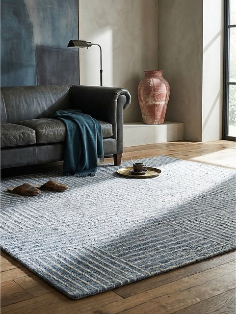 Wollteppich LEA von Kadima Design, kariert, Blau, B: 120 cm, T: 170 cm - Bild 1