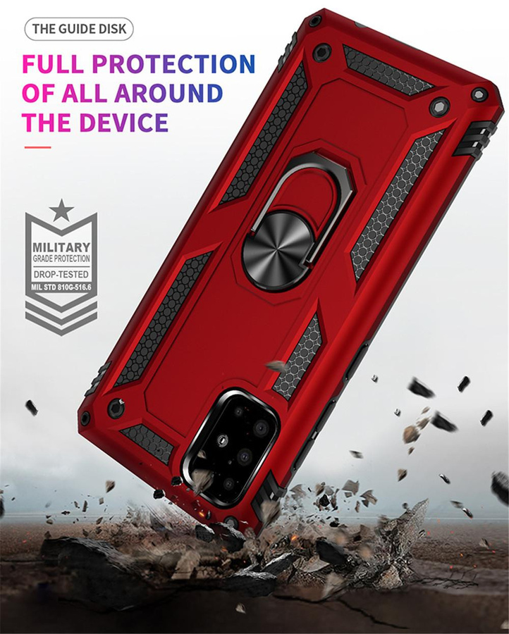 Stoßfeste Armor Handyhülle für Huawei P30 Pro, P30 Lite und P Smart mit magnetischem Ringständer in Rot - Bild 3