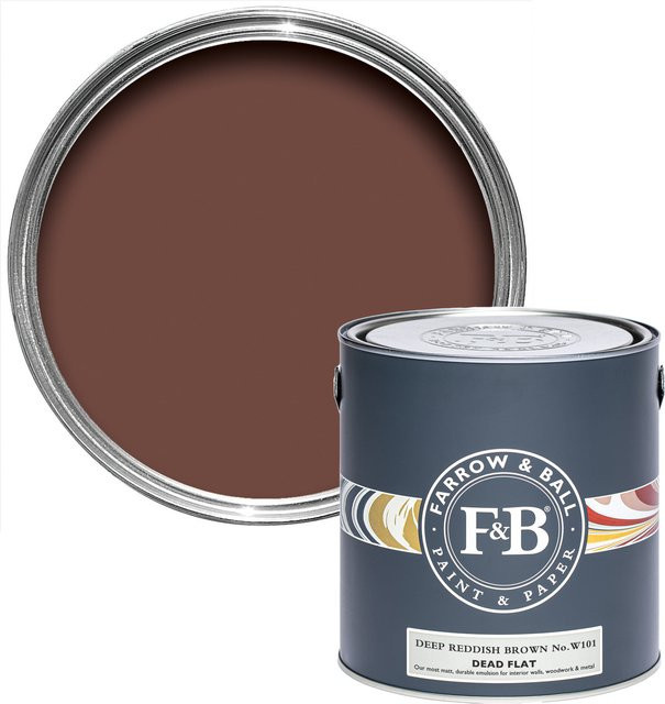 Farrow & Ball Dead Flat Wandfarbe Archiv Colour Deep Reddish Brown W101, 5 l - Bild 1