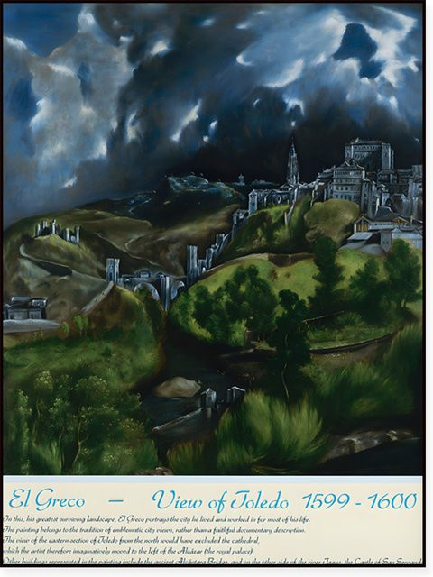 Toledo-Landschaft El Greco Fine Art Print als mehrfarbiger Posterdruck für deine Wanddekoration - Bild 1