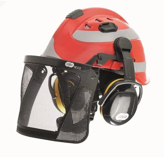Dräger Drathgitter-Visier für Hps 3500 Schutzhelm aus Edelstahl in Rot-Schwarz - Bild 1