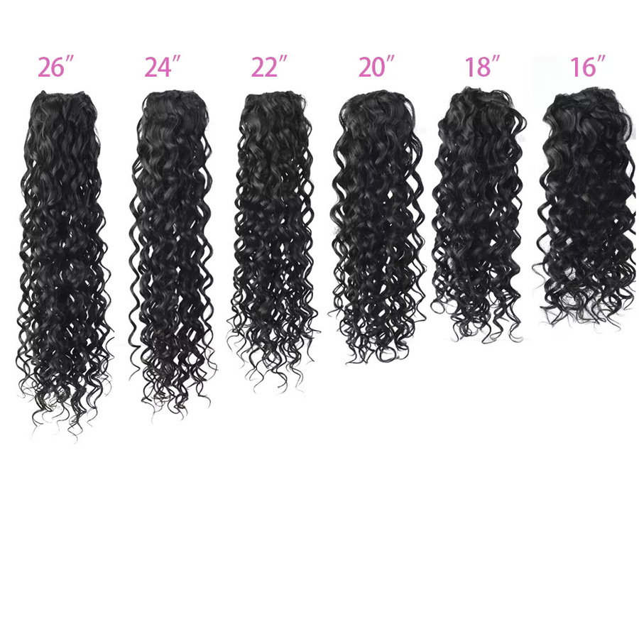 Rebecca Beauty Wasserwellen-Pferdeschwanz-Extensions, Echthaar, Schwarz, Unisex - Bild 2