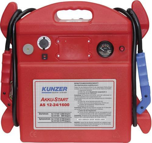 Kunzer Schnellstartsystem AS 12-24/1600 in Rot mit 1600A Starthilfestrom (12 V) und 800A Starthilfestrom (24 V) - Bild 1