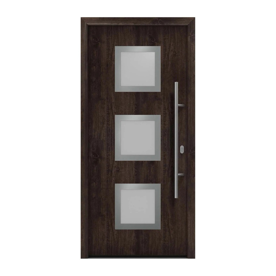 EcoStar Haustür Isopro IP 810S in Eiche Dunkel mit Glaseinsatz, B/H: 110 x 210 cm, DIN Rechts - Bild 2