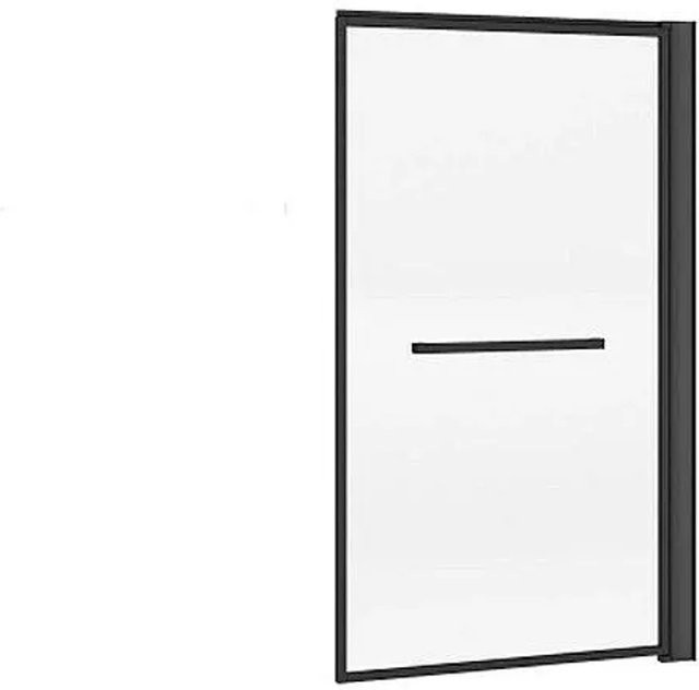 Veslira Duschabtrennung aus Glas in Schwarz und Transparent, B: 80 cm, H: 140 cm - Bild 1