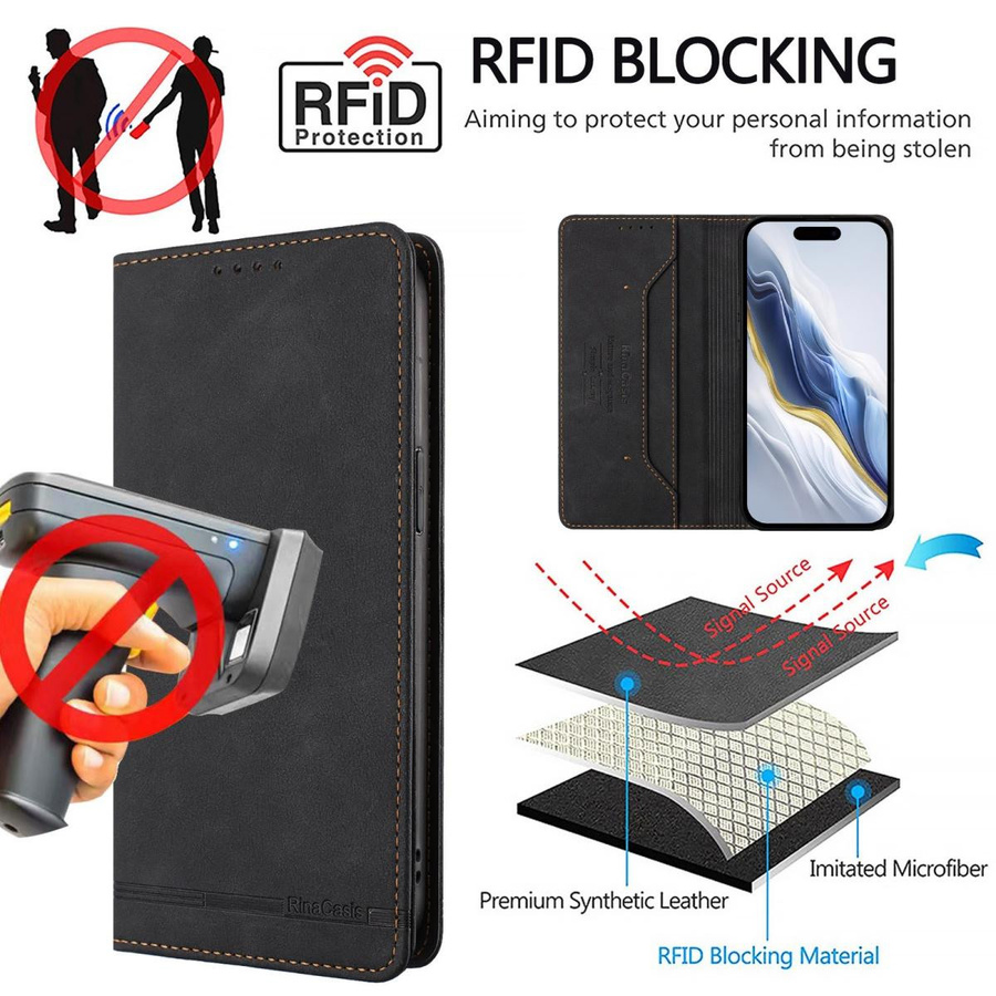 Samsung Flip-Ledertasche für Galaxy A70 A50 A40 A30 A20 A10 in Schwarz mit magnetischer Brieftaschenabdeckung - Bild 1