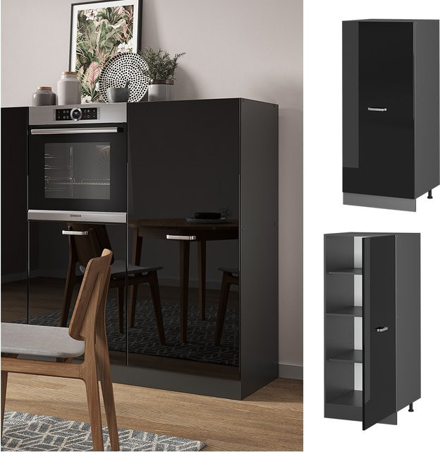 Vicco R-Line Vorratsschrank Küchenschrank in Anthrazit und Schwarz, Breite: 60 cm - Bild 1