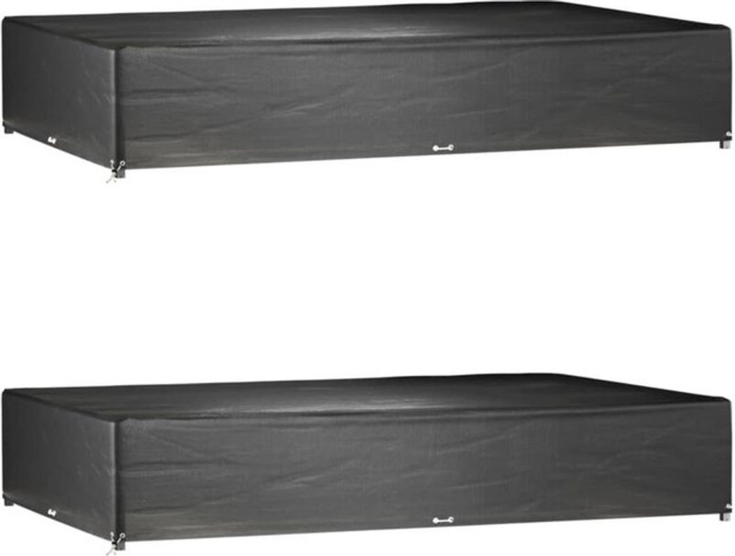 Vidaxl Gartenmöbel-Abdeckungen 2er-Set in Schwarz, rechteckig, B/T/H: 325 x 205 x 60 cm mit 16 Ösen - Bild 1