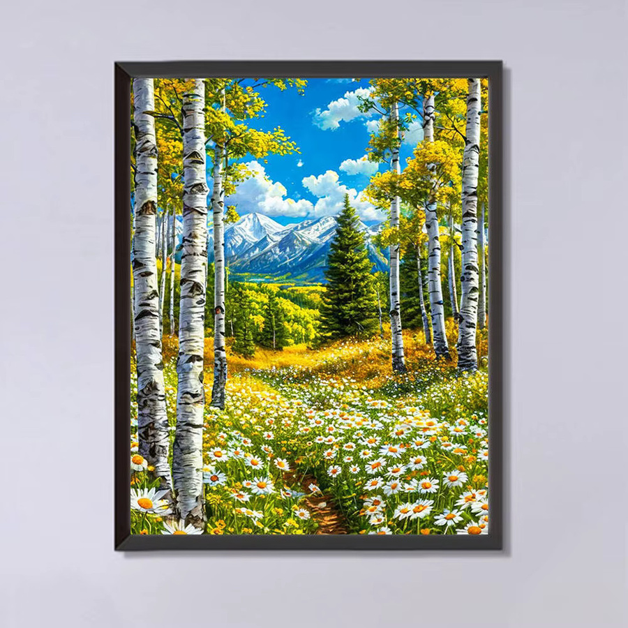 Evershine Diamantstickerei Set Landschaft mit Wald und Bergen als Kreuzstich Mosaik Dekoration - Bild 3