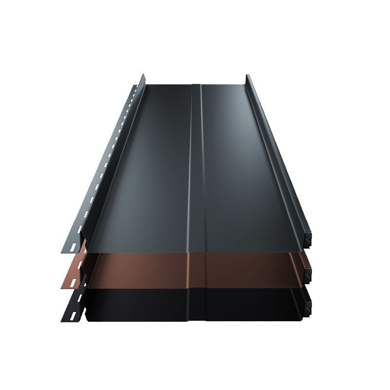 Stehfalz Terrano Dach und Wand aus Aluminium von Blachotrapez GmbH, 316 mm Breite, 0,60 mm Materialstärke, Prägung, 25 µm Matt, Mehrfarbig - Bild 1