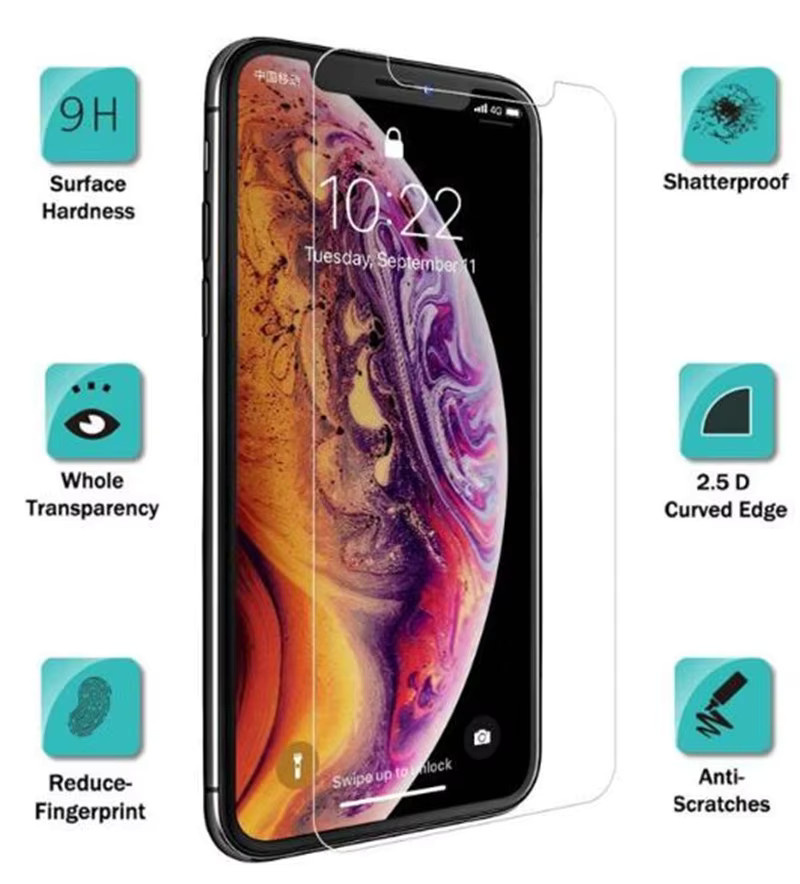 50 Stück hopeboth Displayschutzfolie aus 9H gehärtetem Glas, 0,3 mm dünn, transparent, passend für iPhone 15 16 14 13 12 11 Pro X XS MAX 7 8 Plus - Bild 2