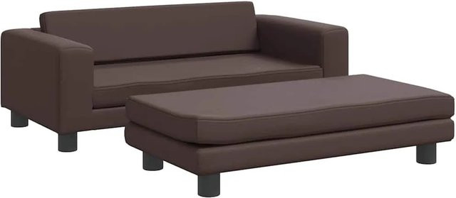 vidaXL Hundebett mit Verlängerung in Braun aus Kunstleder B/T/H: 100 x 50 x 30 cm - Bild 1