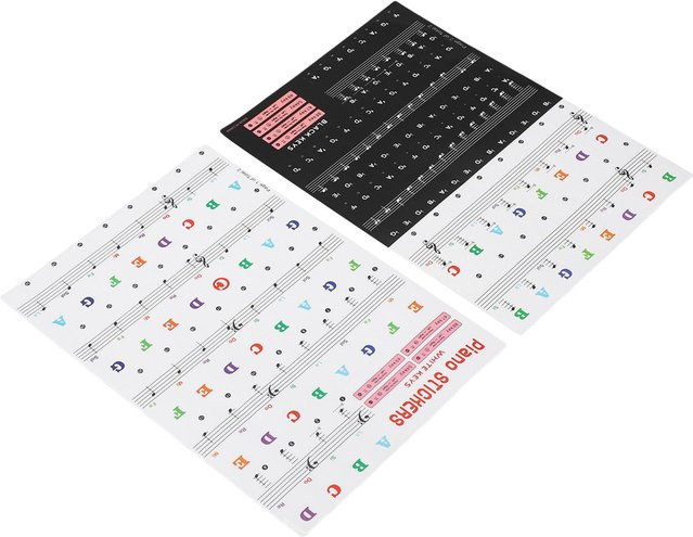 Selbstklebende Klaviertastaturaufkleber mit Klaviertastaturbuchstaben für 88, 61, 54 oder 49 Tasten in Schwarz und Multicolour von Painter - Bild 1