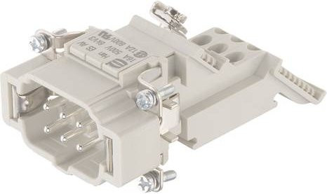 HARTING Stifteinsatz 09330064629 mit 6 Käfigzugfederanschlüssen in Grau - Bild 1