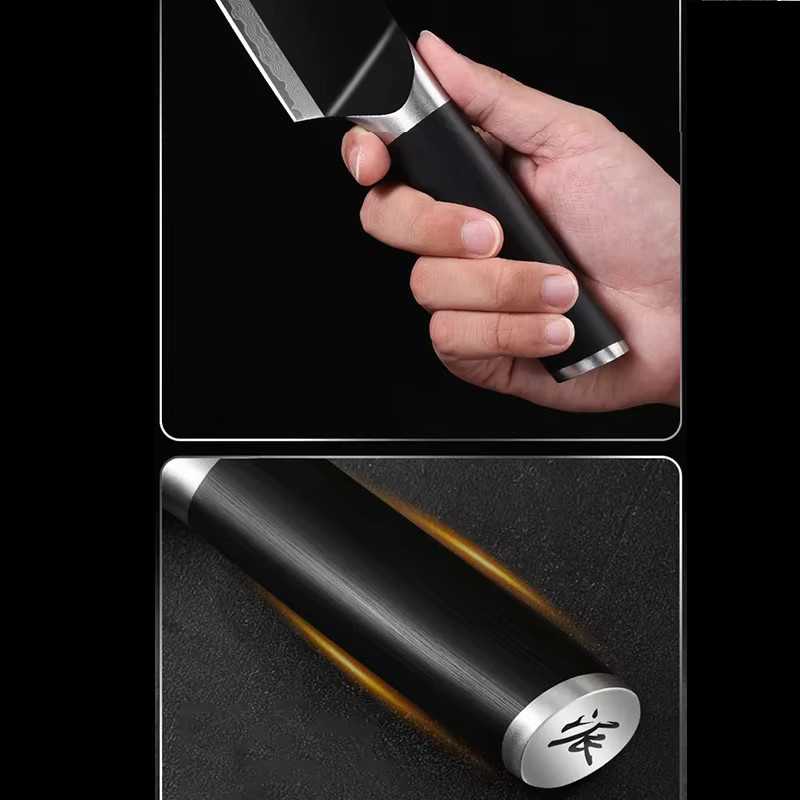 PLYS Damaststahl Küchenmesser in Schwarz-Weiß mit Geschenkbox - Bild 3