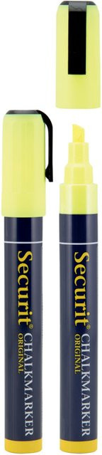 Securit 2er-Set Flüssigkreidemarker mit Keilspitze in Gelb für Profis mit einer Schriftbreite von 2-6 mm - Bild 1
