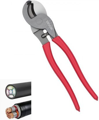 VEVOR Hochleistungs-Kabelschneider aus Stahl in Rot mit geschmiedeten Klingen und PVC-beschichteten Griffen, 23,5 cm für Aluminium-, Kupfer- und Kommunikationskabel - Bild 1