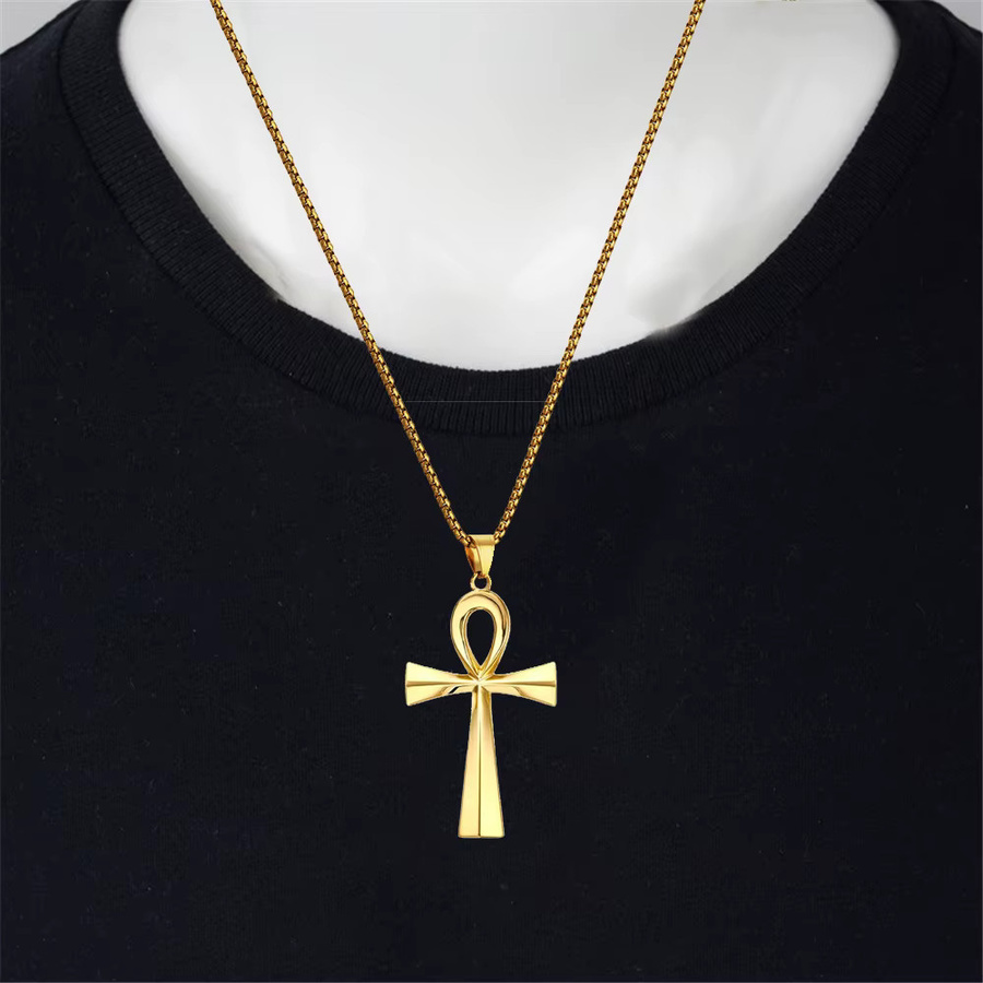 Ankh Kreuz Charm Anhänger Edelstahl, Bicolor, Unisex - Bild 2