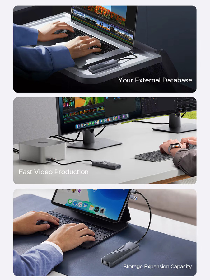 ORICO USB4 NVMe M.2 Gehäuse mit 40 Gbit/s, Aluminium, Grau, kompatibel mit Thunderbolt 3/4 für Mac Mini und iMac - Bild 5
