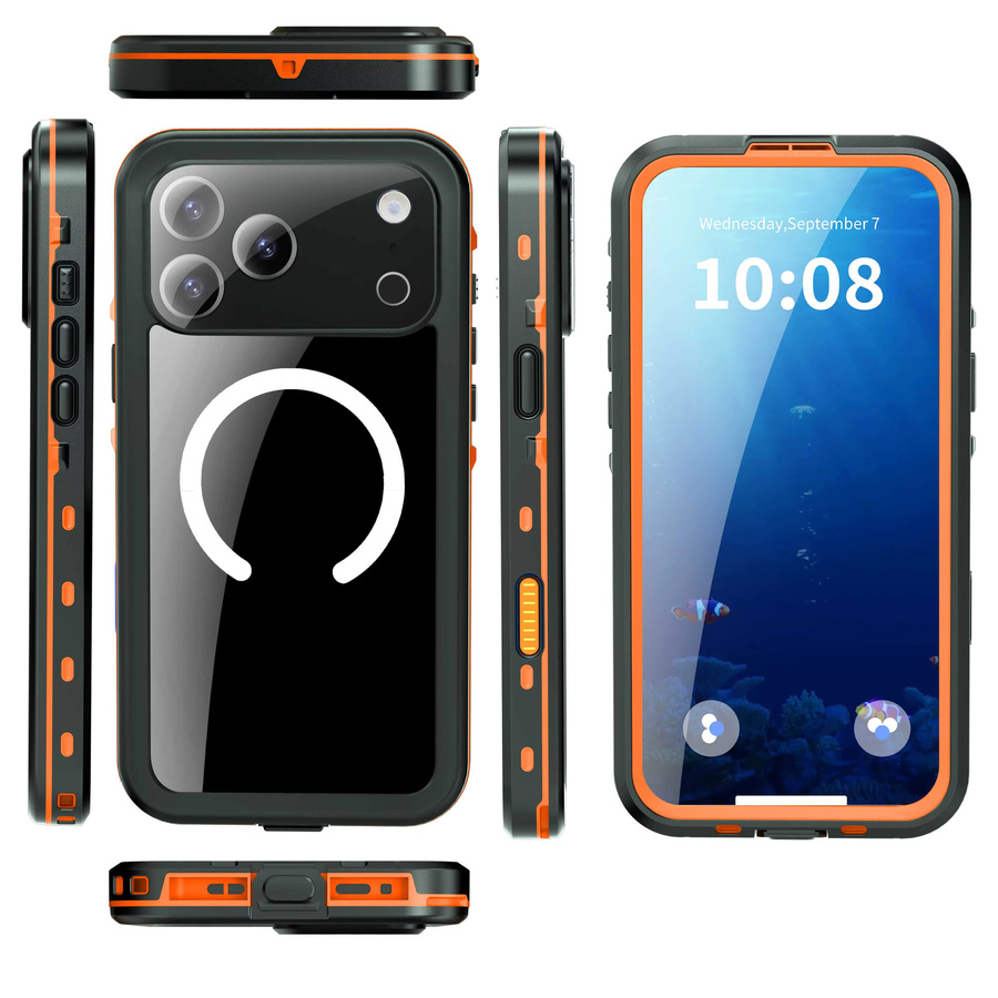 Shellbox Professionelle Wasserdichte Handyhülle für iPhone 17 Pro, 16, 15, 14, 13 - 360° Vollschutz Stoßfest Staubdicht IP68 in Schwarz oder Blau - Bild 2