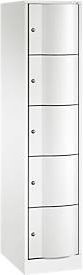 C+P Schließfachschrank Resisto mit 5 Fächern in Verkehrsweiß, B/T/H: 39,6 x 54,0 x 195,0 cm - Bild 1