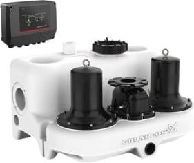 Grundfos Hebeanlage Multilift MD 38.3.2, 3,8 kW, 3x 400 V, DN100, Weiß - Bild 1