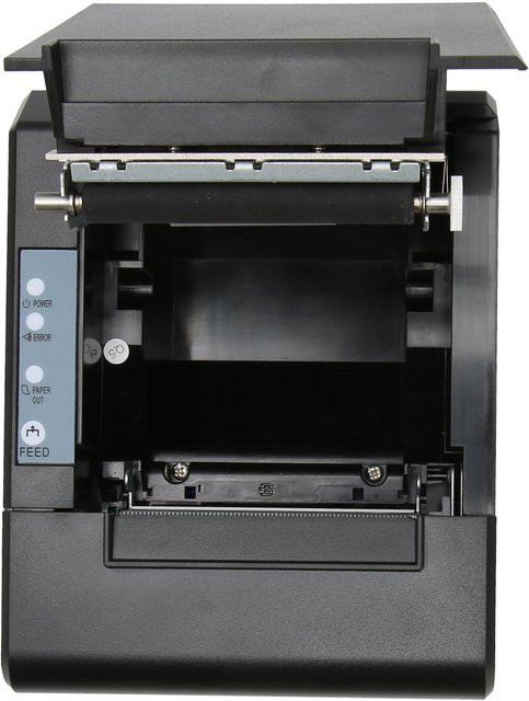 Aimo USB-Thermo-Belegdrucker für POS-Systeme, 80 mm, Schwarz mit automatischem Cutter und EU-Stecker - Bild 1