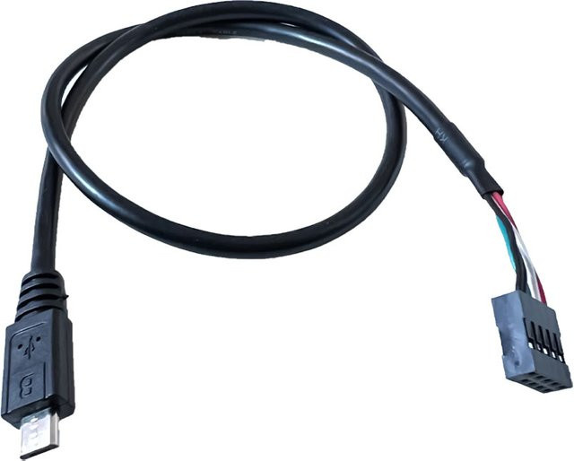 JCD Micro-USB zu DuPont 5-Pin Datenkabel in Schwarz mit Aluminiumfolie und Gewebemaske - Bild 1