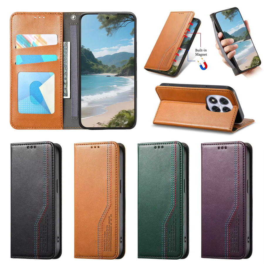 Xiaomi Flip Brieftasche Schutzhülle für Redmi Note 15 14 13 Pro Plus und Xiaomi 15 15T Poco M7 F7 X7 17 Pro Max in Braun - Bild 3