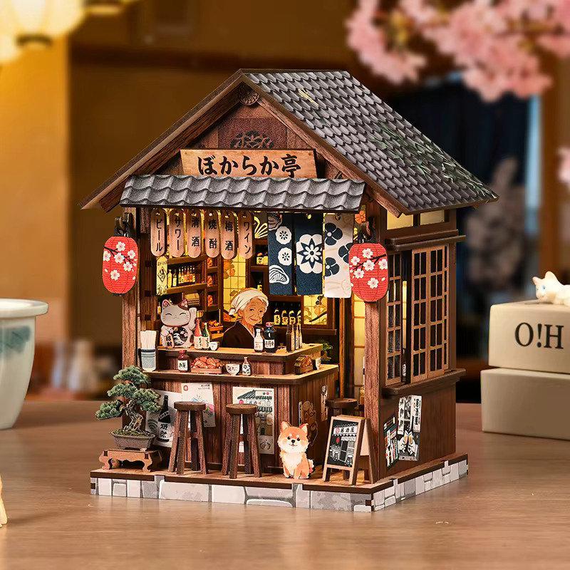 zuuton DIY Holz Puppenhaus Bausatz, Japanische Izakaya Bar, mit LED Licht, ab 14 Jahren - Bild 2