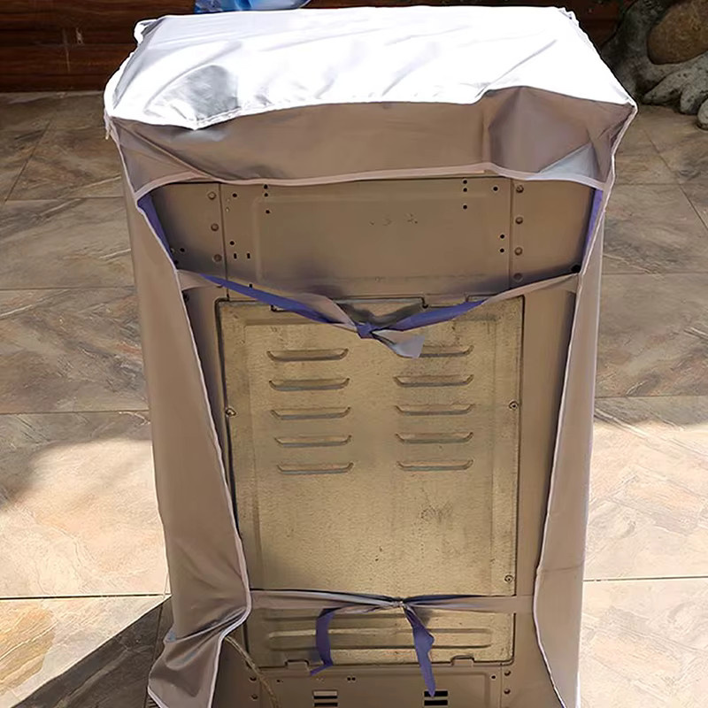 Haier Waschmaschinen-Abdeckung aus Polyester für Toplader und Wäschetrockner, wasserdicht und staubdicht mit Silberbeschichtung, Farbe: Silber - Bild 2