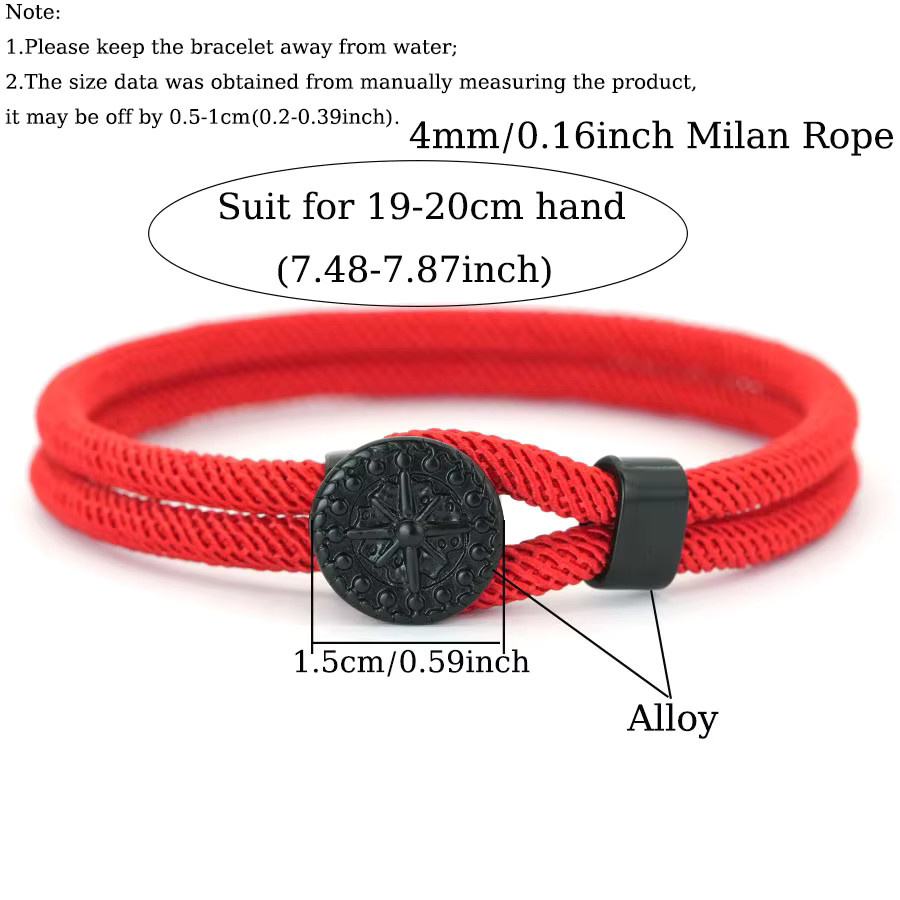 Noter Armband, geflochtenes Seil, Schwarz, Herren - Bild 3