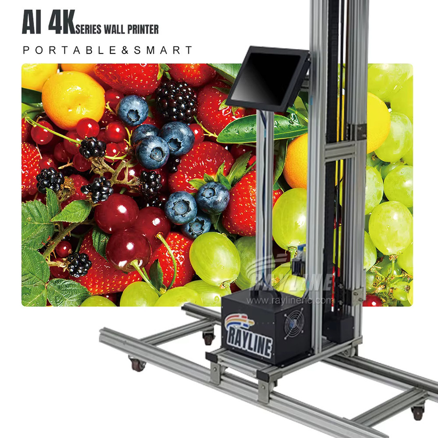 Rayline AI 4K Wanddruckermaschine Tragbarer UV 3D Vertikal-Direktdrucker für Glas, Holz, PVC und Metall in Silber - Bild 2